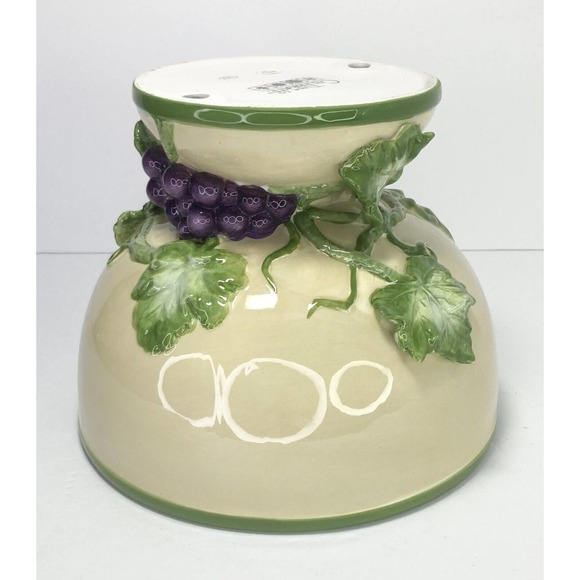 Dept. 56 A Time To Celebrate, Ceramic Glazed Grape Open Compote Bowl 7 3/4” RARE - Picture 3 of 7
